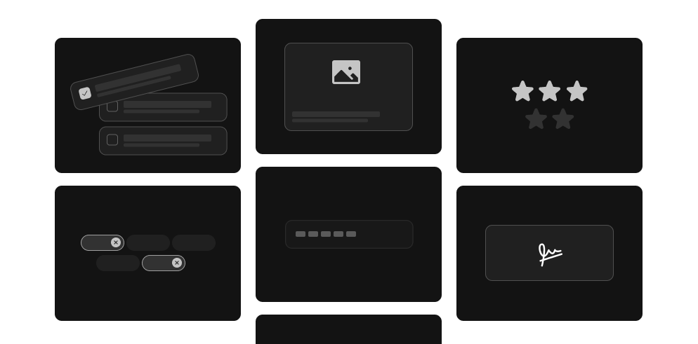Variety of form fields